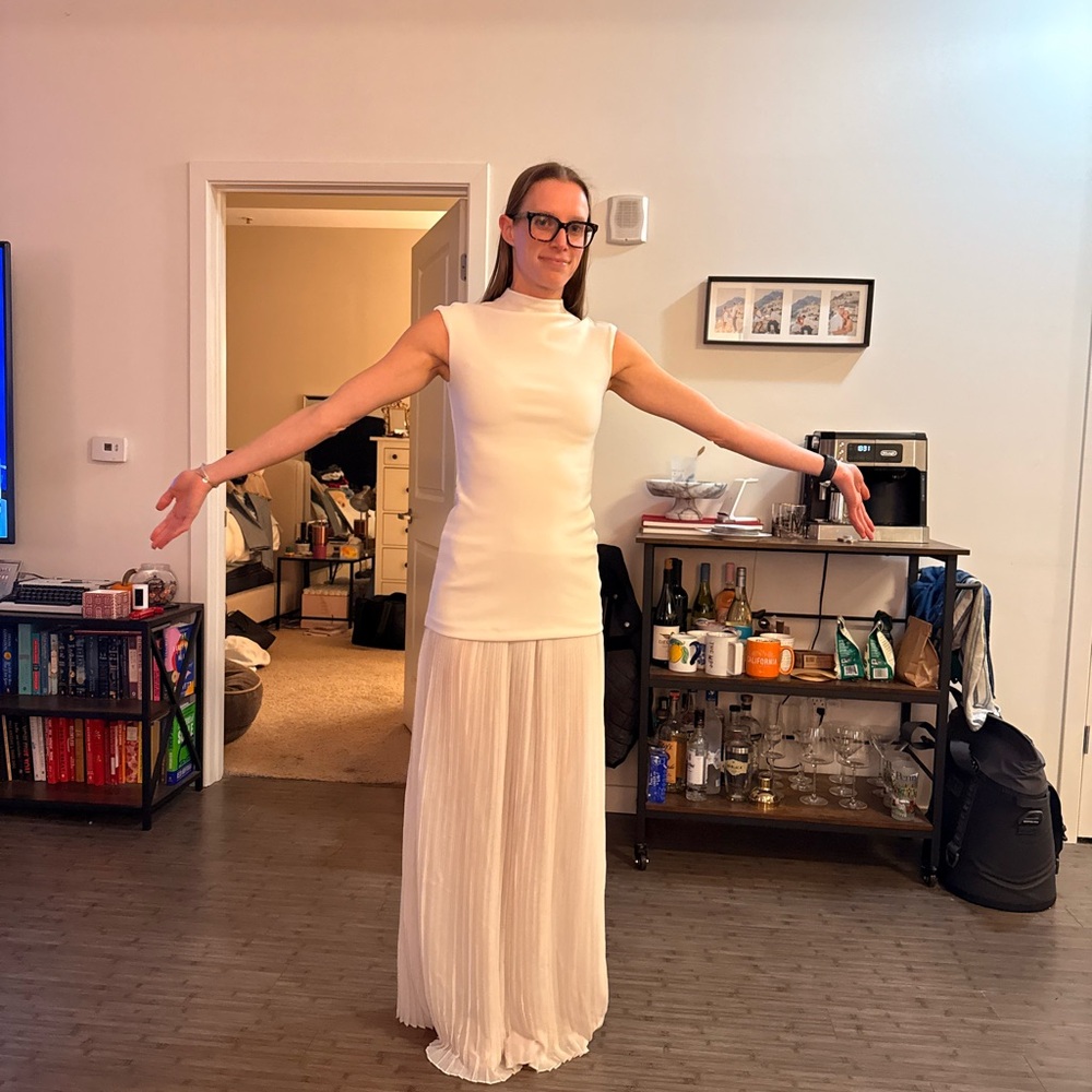 Naked Wardrobe maxi dress in Bone - like new!